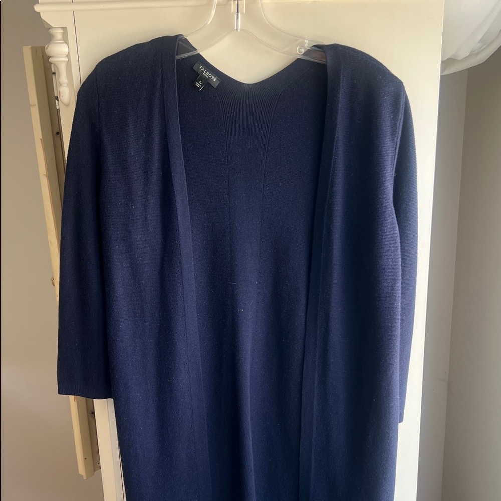 Talbots Navy Blue Long Cardigan